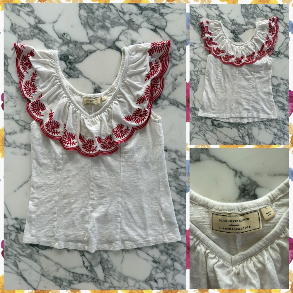 Moulinette Soeurs Cream Top, Size Small